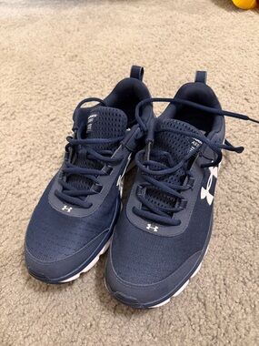 Under Armour Navy and White Men's Running Shoes